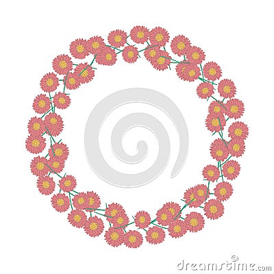 Spring wreath of plants Vector Illustration